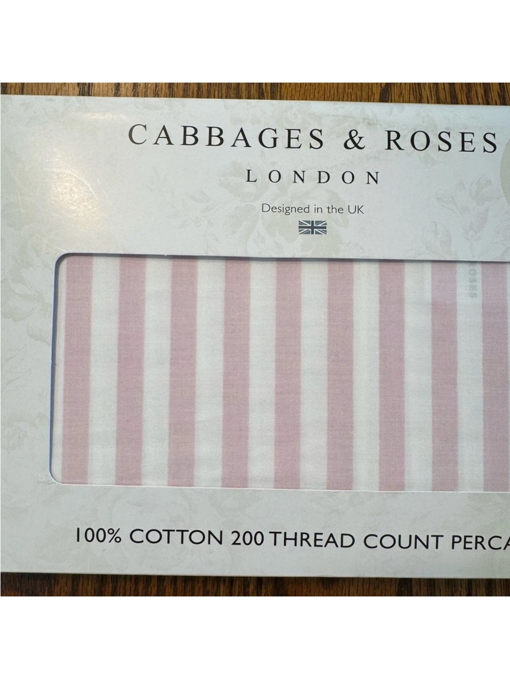 Cabbages & Roses ~ Pink Striped Pillowcase Pair ~ 21" x 28"/200TC ~ 100% Cotton - Picture 2 of 7